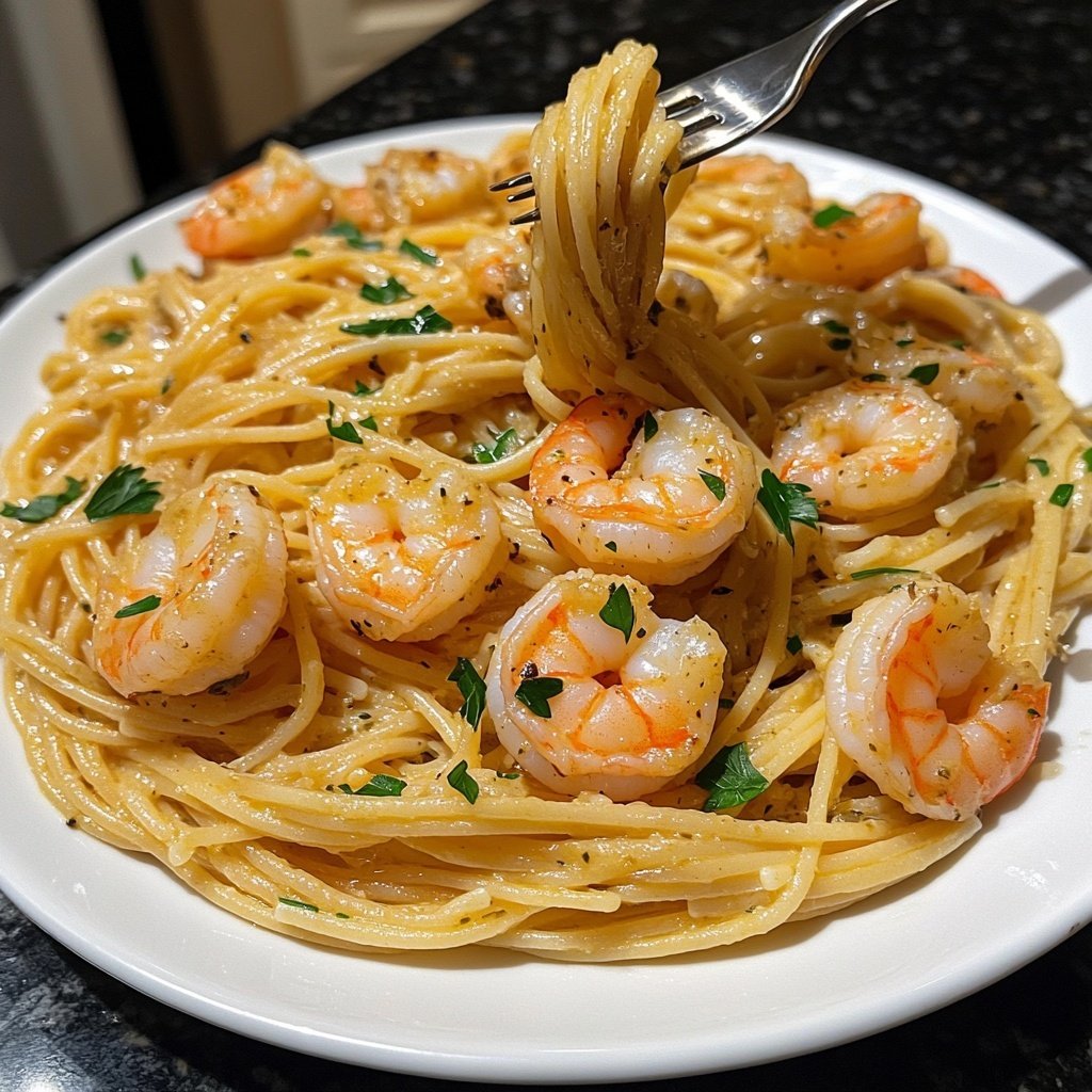 15-Minute Garlic Shrimp Pasta
