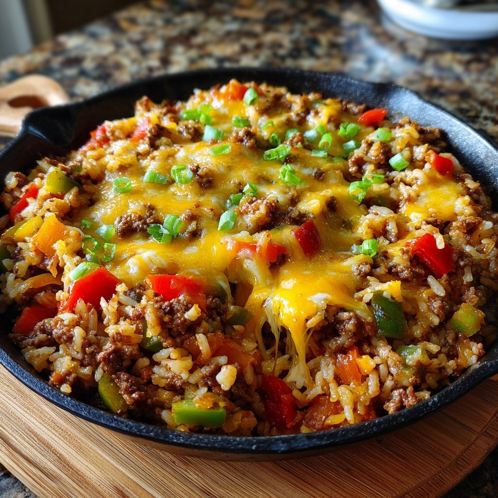 Ground Beef And Rice Comfort Skillet
