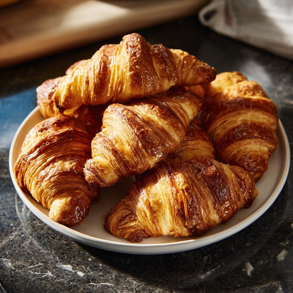 Flaky Breakfast Croissants With Butter