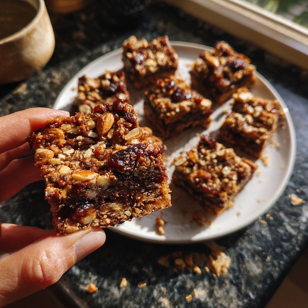 Chocolate Almond Date Snack Squares