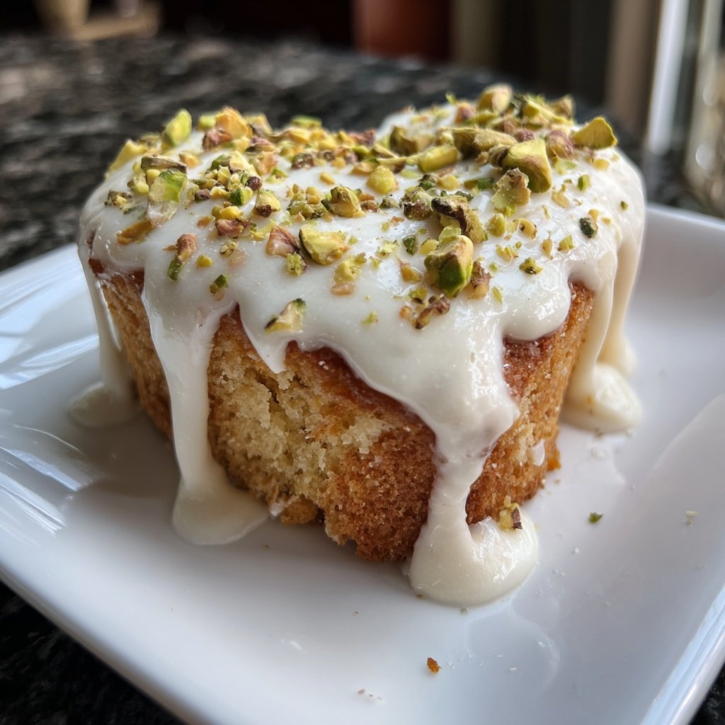 Mini Heart Cake with Lemon Pistachio Cream