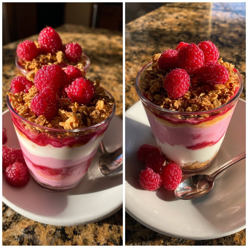Valentine Breakfast Raspberry Yogurt Bowls