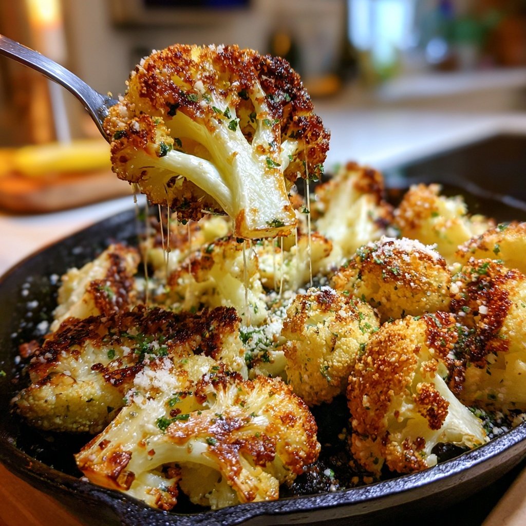 Lemon Parmesan Roasted Cauliflower