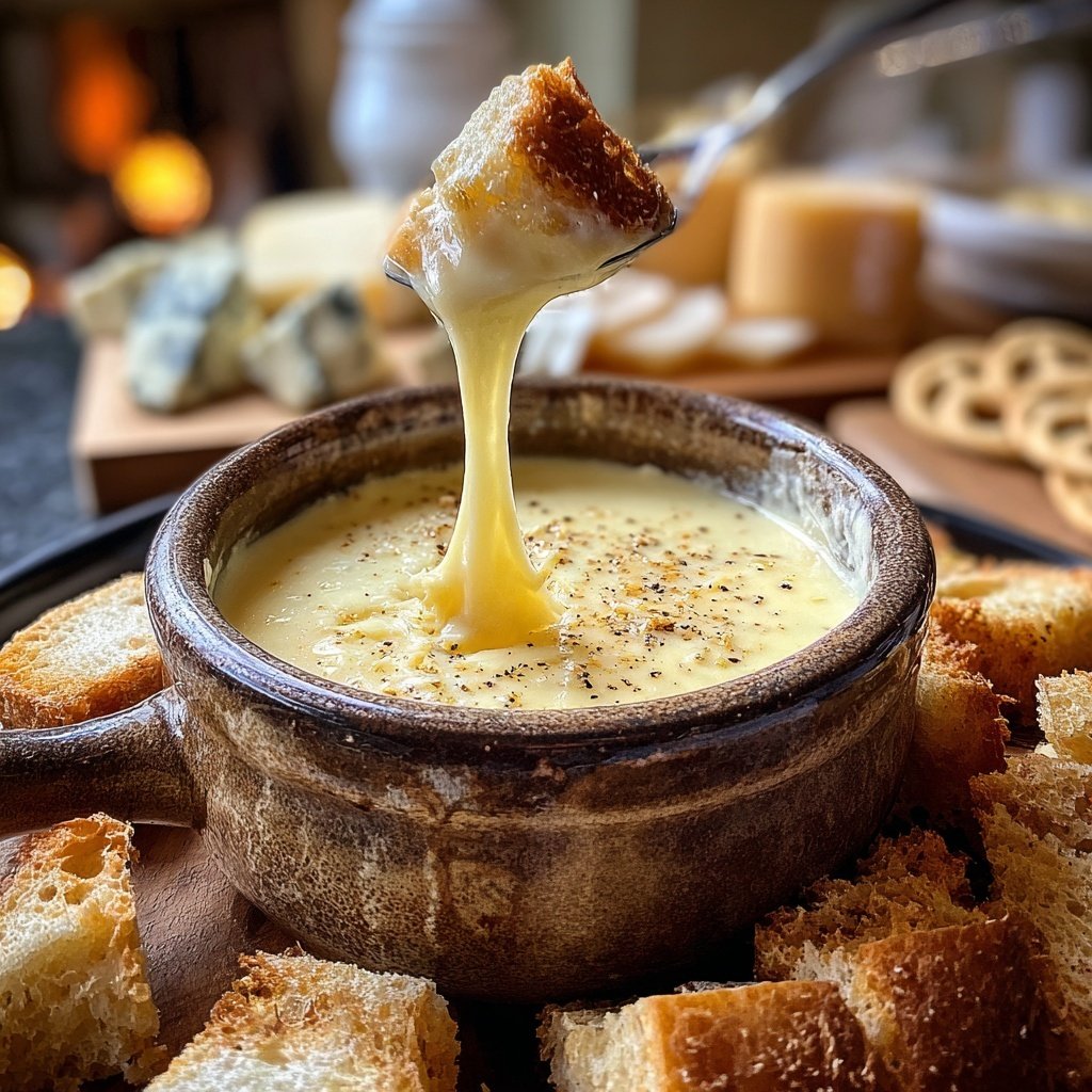 Fondue with Mild Blue Cheese