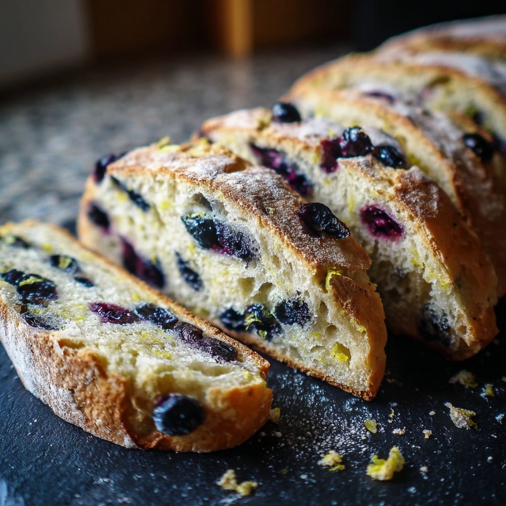 Blueberry Lemon Sourdough Slices