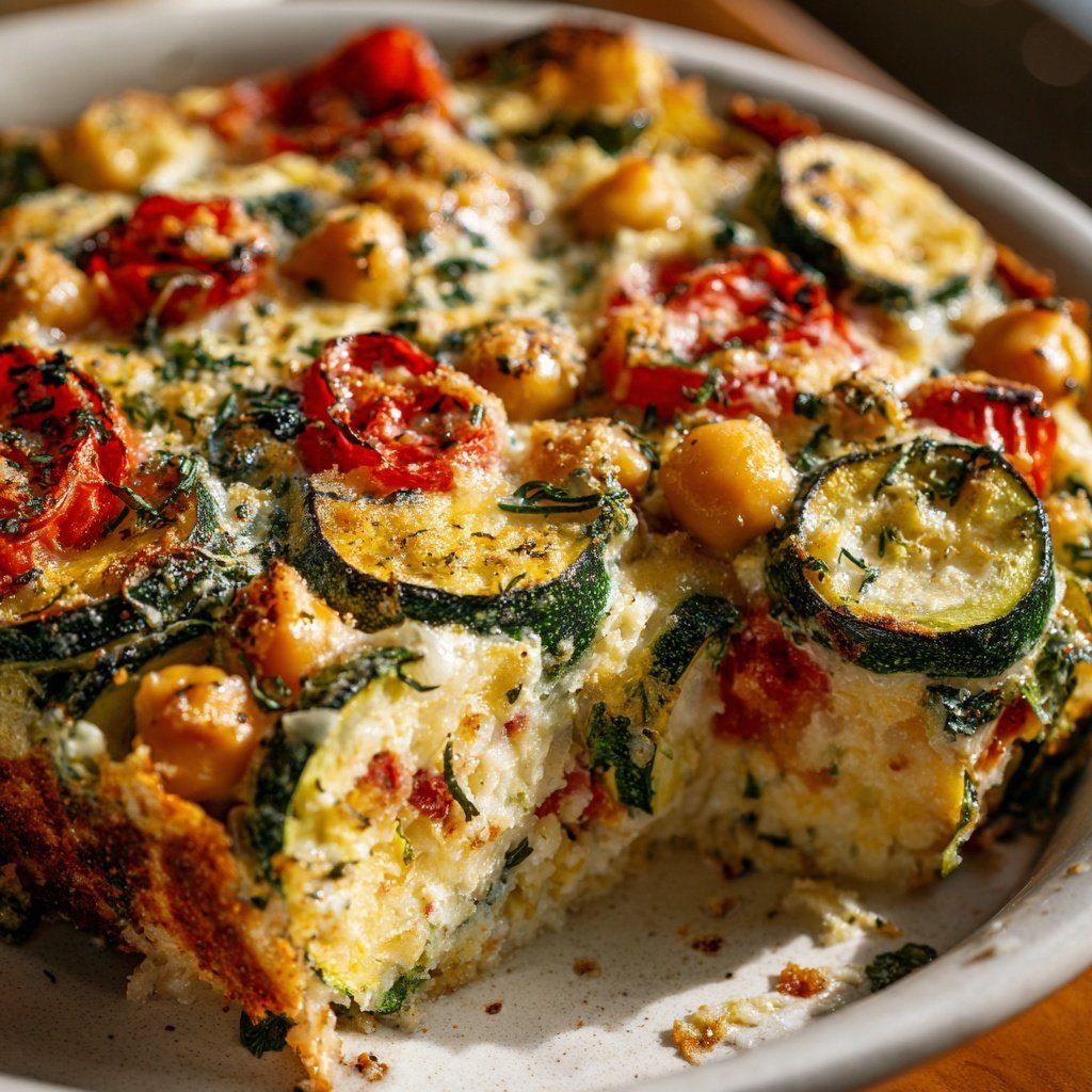 Zucchini Tomato Chickpea Bake