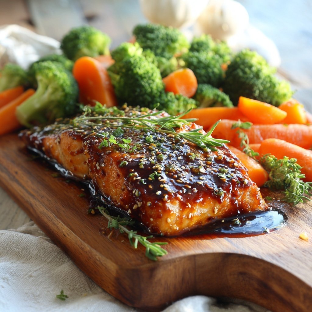 Baked Honey Soy Salmon With Vegetables