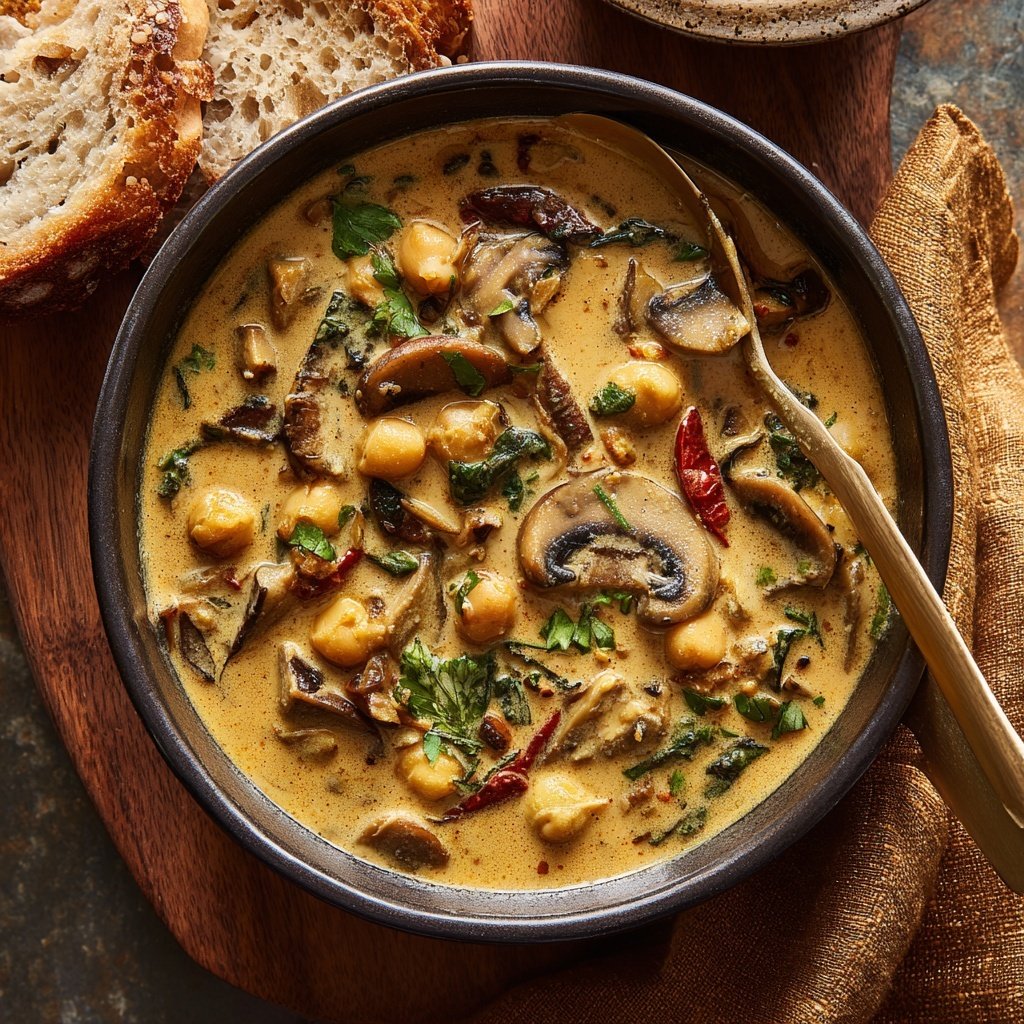 Creamy Mushroom Chickpea Curry